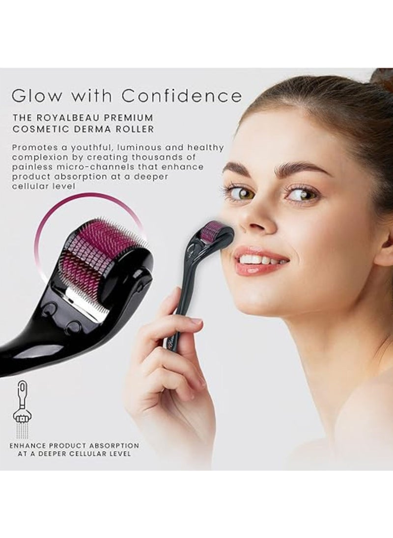 Derma Roller - Derma Roller for Hair Growth 0.5mm with 540 Needles, Activates Hair Follicles, Repair Damaged Hair, Reduce Acne Scars, Remove Dark Spots Tighten Skin, Beard Hair Wrinkle Stretch Marks Safe To Use - Image 1