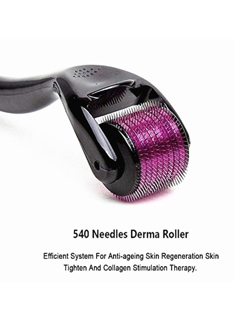 Derma Roller - Derma Roller for Hair Growth 0.5mm with 540 Needles, Activates Hair Follicles, Repair Damaged Hair, Reduce Acne Scars, Remove Dark Spots Tighten Skin, Beard Hair Wrinkle Stretch Marks Safe To Use - Image 1