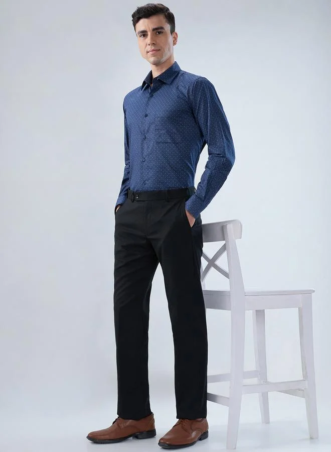 Park Avenue Blue Men Blue Printed Cotton Modern Slim Fit Shirt for Men | Best Price UAE