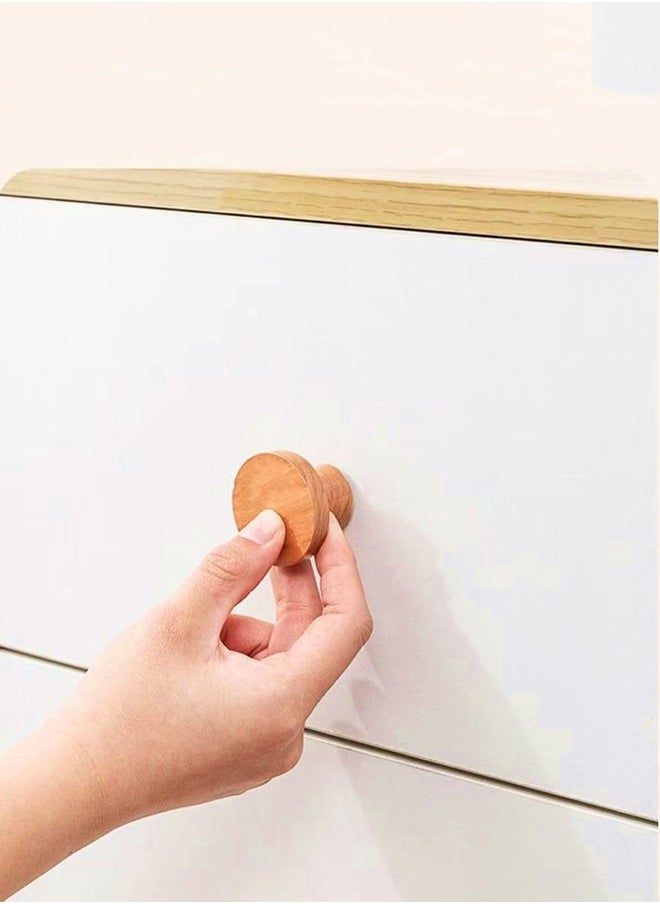 Generic 6 Pack Round Wood Drawer Knob 35mm Cabinet Pulls Handles Hardware for Drawer Wardrobe Dresser  - Image 5