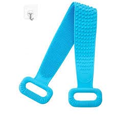 PlantaZee Silicone Double Side Bathing Back Scrubber or Skin Deep Cleaning Massage, Dead Skin Removal Exfoliating Belt for Shower for Men and Women Pack of 4 - Image 1