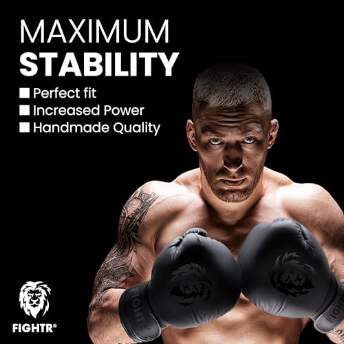 FIGHTR قفازات الملاكمة FIGHTR® - أقصى حماية وثبات | قفازات ملاكمة للملاكمة، MMA، موياي تاي وكك بوكسينغ | الأحجام 8-16 أونصة - Image 4