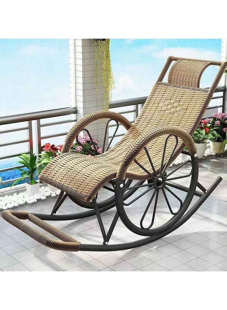 DubaiGallery Summer rocking chair rocking chair for balcony garden leisure relax wicker chair leisure chair lounge chair - Image 2