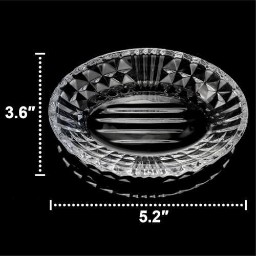 Iyulania Clear Glass Soap Dish, Oval Bar Soap Holder with Embossed Raised Sides for Bathroom, Sink and Kitchen - Image 5