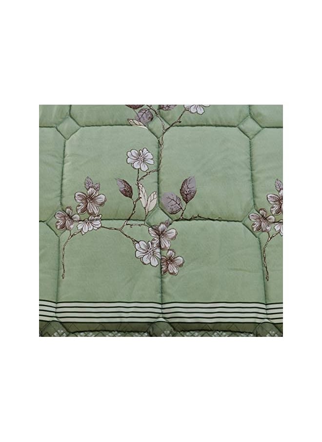 Moon - In A Bag Medium Filling King Size Comforter Set 10 Pcs Floral Bedding Set Size 220 X 240 Cm With Comforter Quilted Bed Skirt Pillowcases Cushion And Bedroom Slippers Multicolor - Image 1