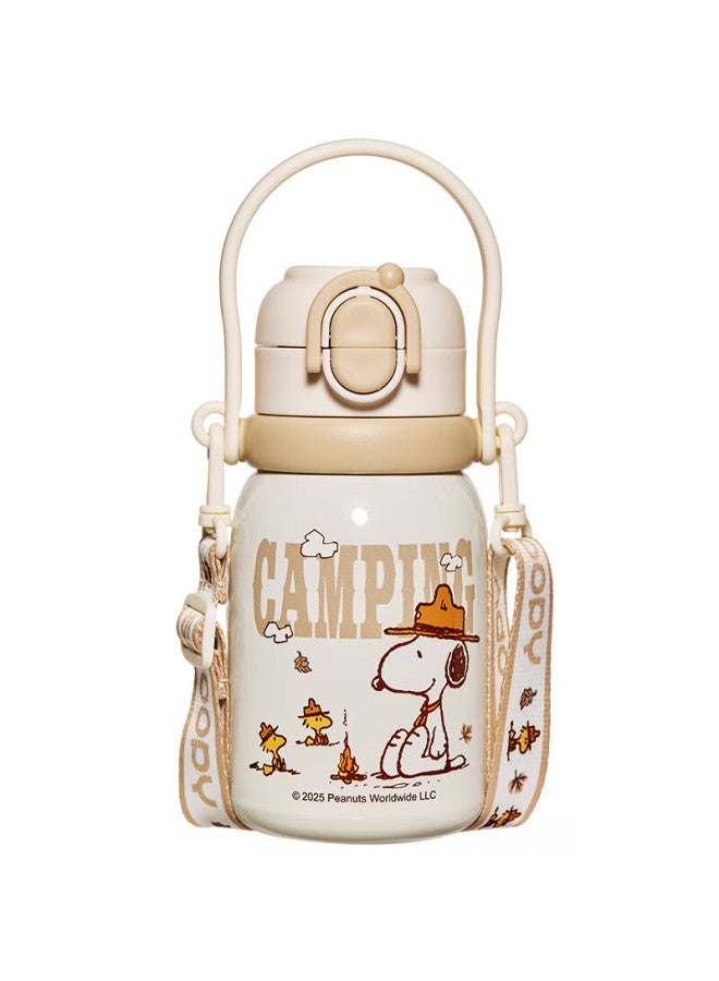 Snoopy Insulated Water Bottle For Kids, 316l Stainless Steel Large Capacity Straw Bottle For Boys And Girls, Students, Portable School Water Cup