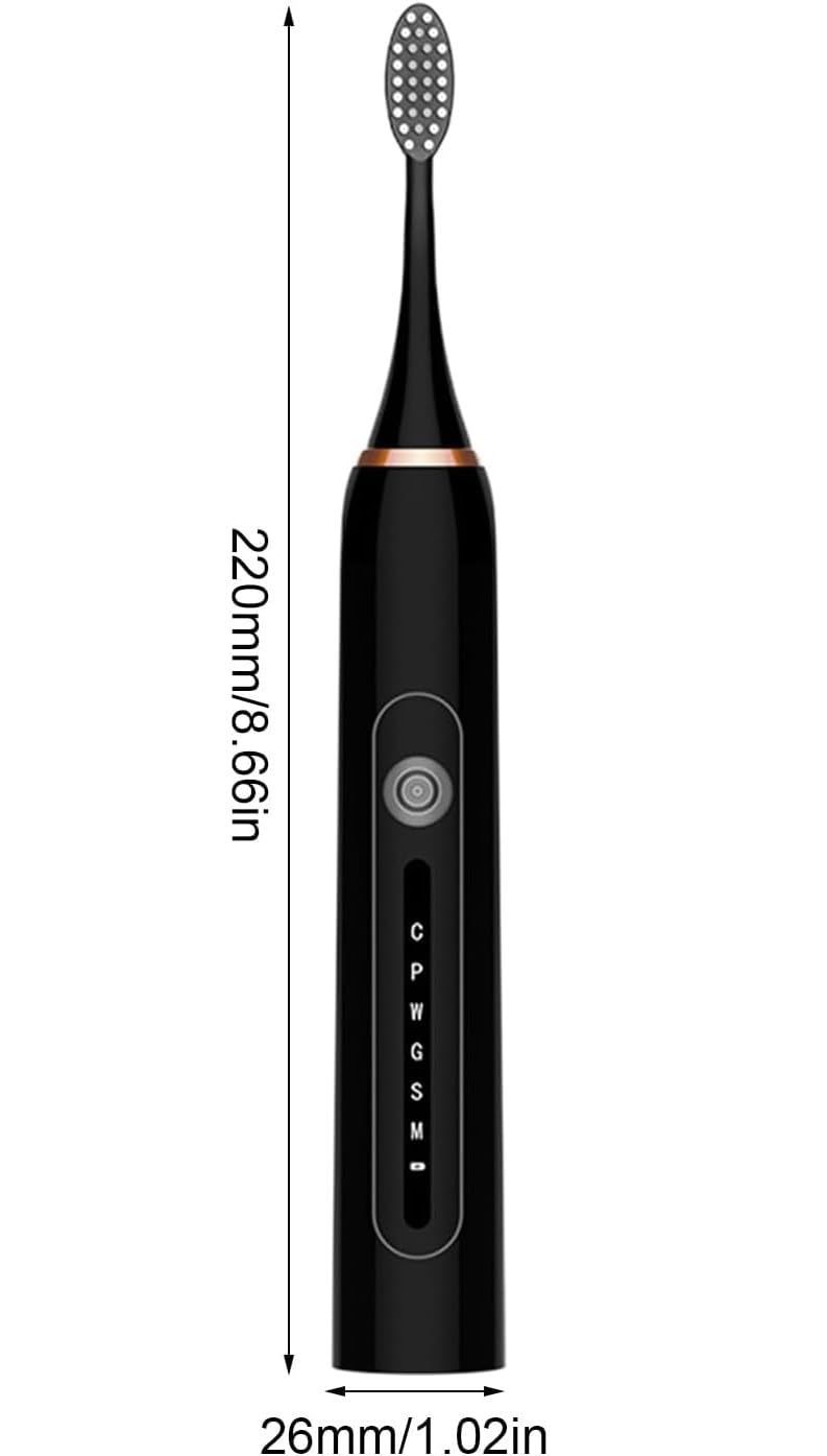 Calyrex USB Rechargeable Ultrasonic Tooth Brush with 4 Brush Heads 6 Cleaning Modes and Smart Timer IPX7 Waterproof Cleaning Toothbrushes for Adults and Kids - Image 4