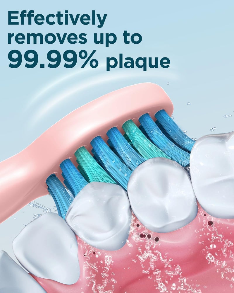 Calyrex USB Rechargeable Ultrasonic Tooth Brush with 4 Brush Heads 6 Cleaning Modes and Smart Timer IPX7 Waterproof Cleaning Toothbrushes for Adults and Kids - Image 3