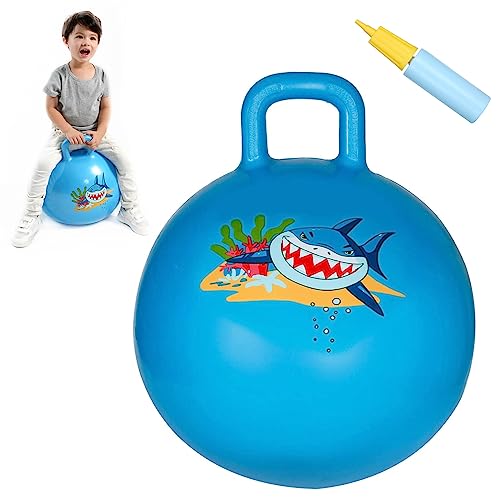 INPANY Hopper Ball 18 Inches Bouncy Ball with Handles Bouncing Bounce Balls Hopper Inflatable Jumping Hopping Toys for Kids Ages 36 Hoppity Hop Girls Boys Gifts Pump Included - Image 1