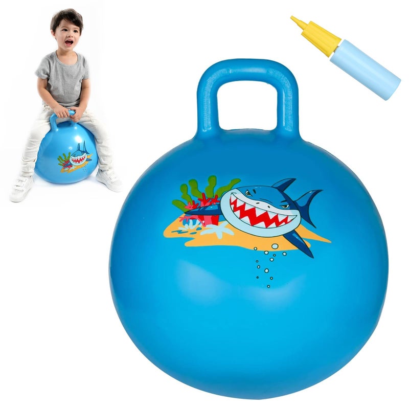 INPANY Hopper Ball 18 Inches Bouncy Ball with Handles Bouncing Bounce Balls Hopper Inflatable Jumping Hopping Toys for Kids Ages 36 Hoppity Hop Girls Boys Gifts Pump Included - Image 2