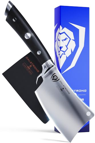 Dalstrong Meat Cleaver Knife -4.5"- Gladiator Series Elite-Heavy Duty Giftable Kitchen Knife - Black Handle-Razor Sharp Knife-Forged High Carbon German Steel -w/Sheath-NSF Certified - Image 1