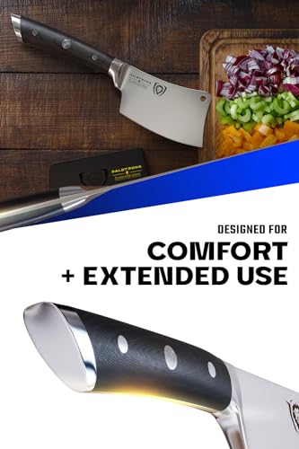 Dalstrong Meat Cleaver Knife -4.5"- Gladiator Series Elite-Heavy Duty Giftable Kitchen Knife - Black Handle-Razor Sharp Knife-Forged High Carbon German Steel -w/Sheath-NSF Certified - Image 4