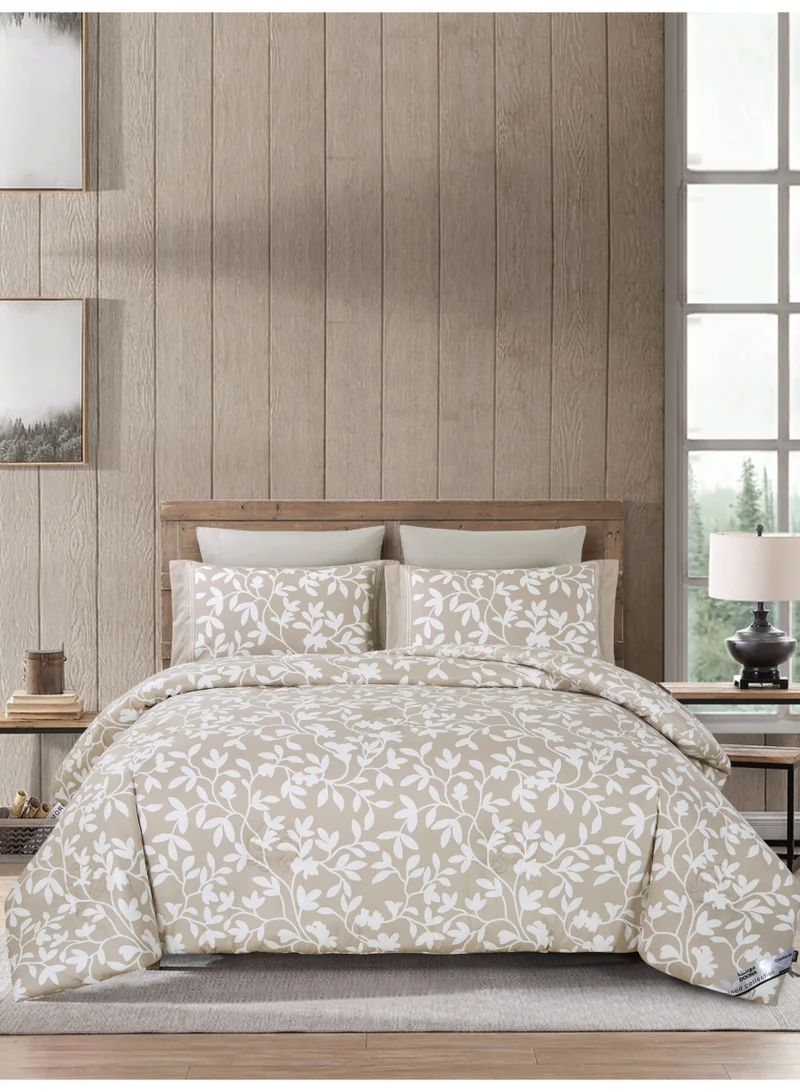 Donetella Printed 4-Pcs Single Comforter Bedding Set Fits 120x200cm -Includes Comforter, Fitted Sheet, Pillow Shams & Pillowcases – Soft Microfiber Fabric with Soft 350 GSm Filling