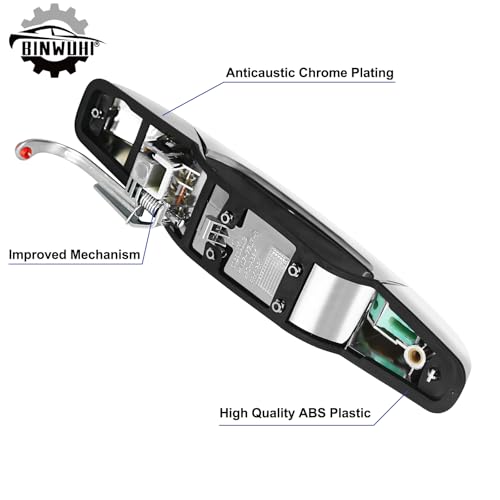 BINWUHI Exterior Rear Right Door Handle Passenger Side Compatible with The Following Models: 2007-2013 Chevrolet Chevy Silverado Tahoe Avalanche Suburban, GMC Sierra, Cadillac Escalade ESV, 15915660 - Image 5