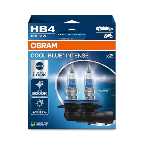 OSRAM COOL BLUE® INTENSE HB4, +100% more brightness, up to 5,000K, halogen headlight lamp, LED look, Hanging folding box (2 lamps) - Image 5