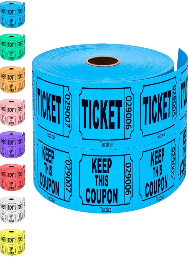 Tacticai 1000 Blue Raffle Tickets ( ), Double Roll, 2" X 2" Ticket For Events, Entry, Class Reward, Fundraiser & Prizes - Image 1