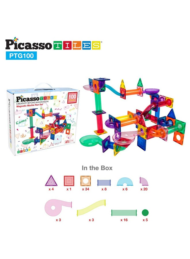 بيكاسو تيلز لعبة رخام مغناطيسية مكونة من 100 قطعة، مكعبات بناء مغناطيسية للأطفال، ألعاب حسية مغناطيسية للأطفال من سن 3 سنوات فما فوق - Image 2