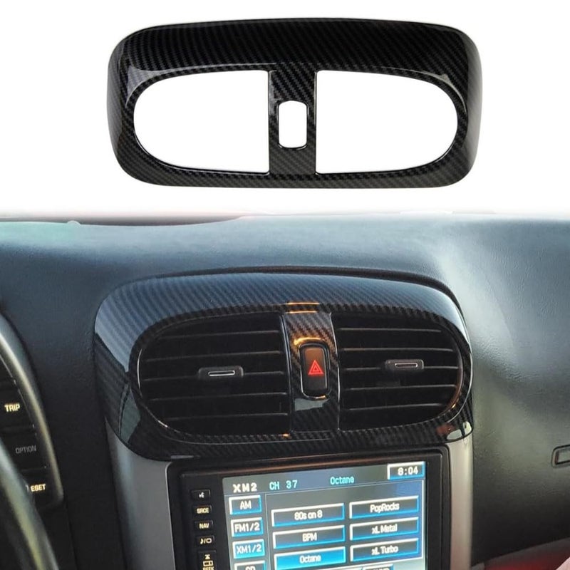Fewshaw Carbon Fiber Style Dashboard Center Air Outlet Vent Cover Trim Accessories for 20052007 Chevy Corvette C6
