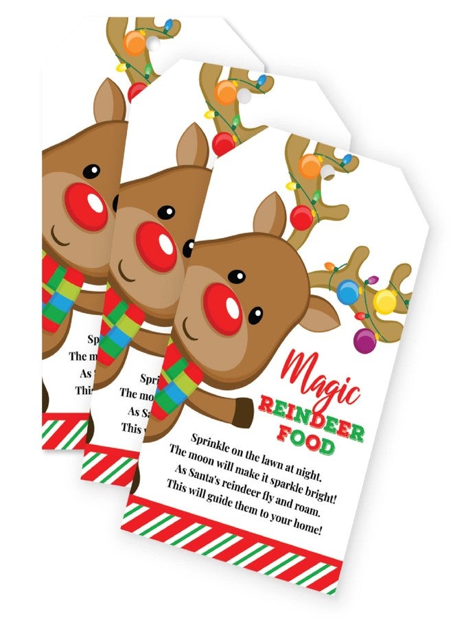 Pink Pixie Studio 20 Magic Reindeer Food Gift Tags for Christmas Eve Kids Christmas Party Favors - Santas Sleigh Rudolph Holiday Fun Labels for Treat Bags - Image 2