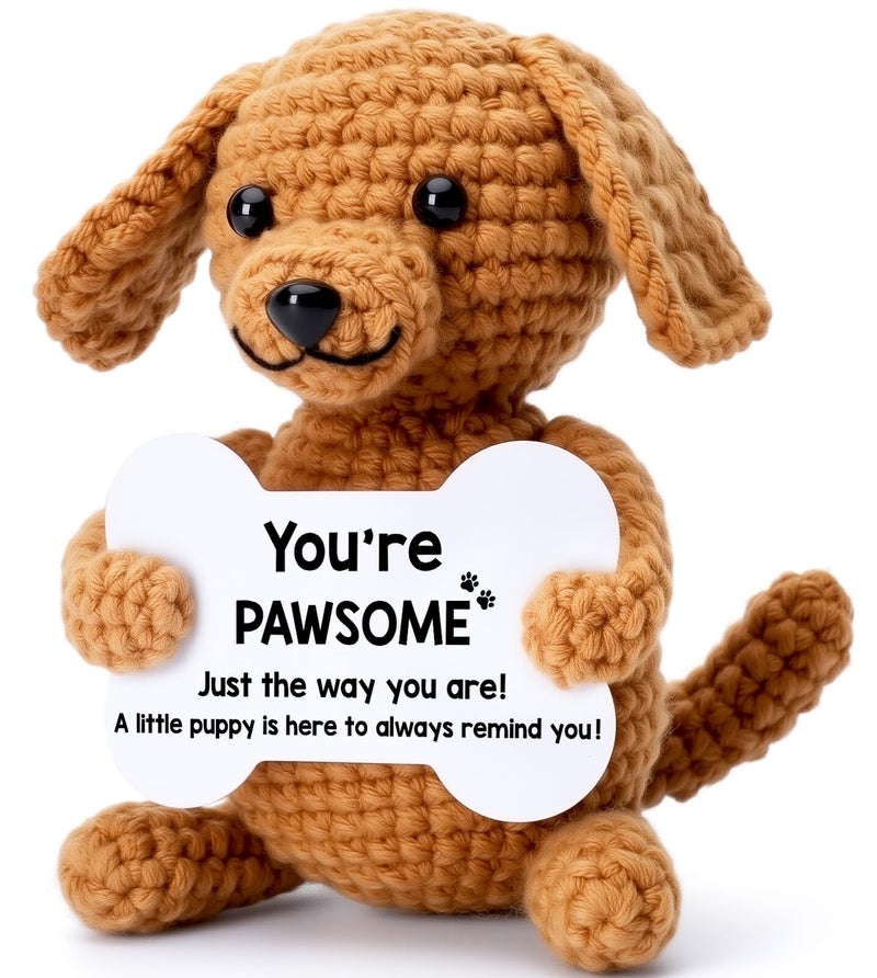Wilbrea Funny Valentines Day Dog Gifts for Women Men Girls Boys, Valentines Birthday Gifts Ideas Cute Stuff Cool Things, Small Puppy Dog Stuffed Animals Plush, Mini Emotional Positive Desk Decor Accessories - Image 1