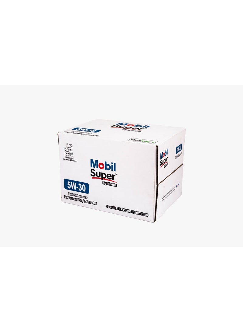 Mobil Super High Performance 5W-30 Fully Synthetic Motor Oil – 12X1L - Image 2