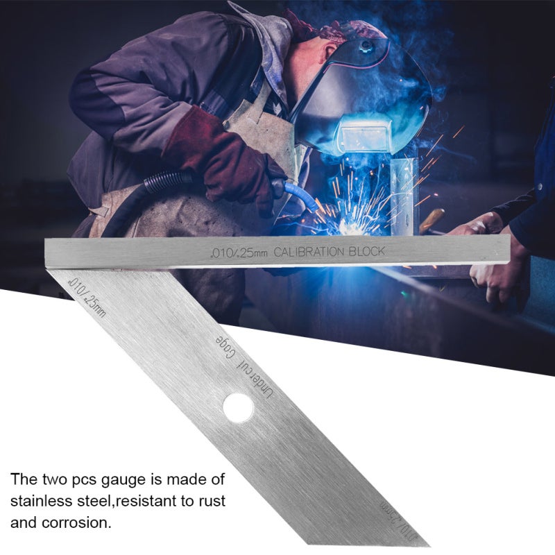 Stainless Steel Undercut Gage 0.25mm 0.1in Precise Welding Joint Measurement - Calibration Block Included for Accurate Undercut Depth Inspection - Image 5