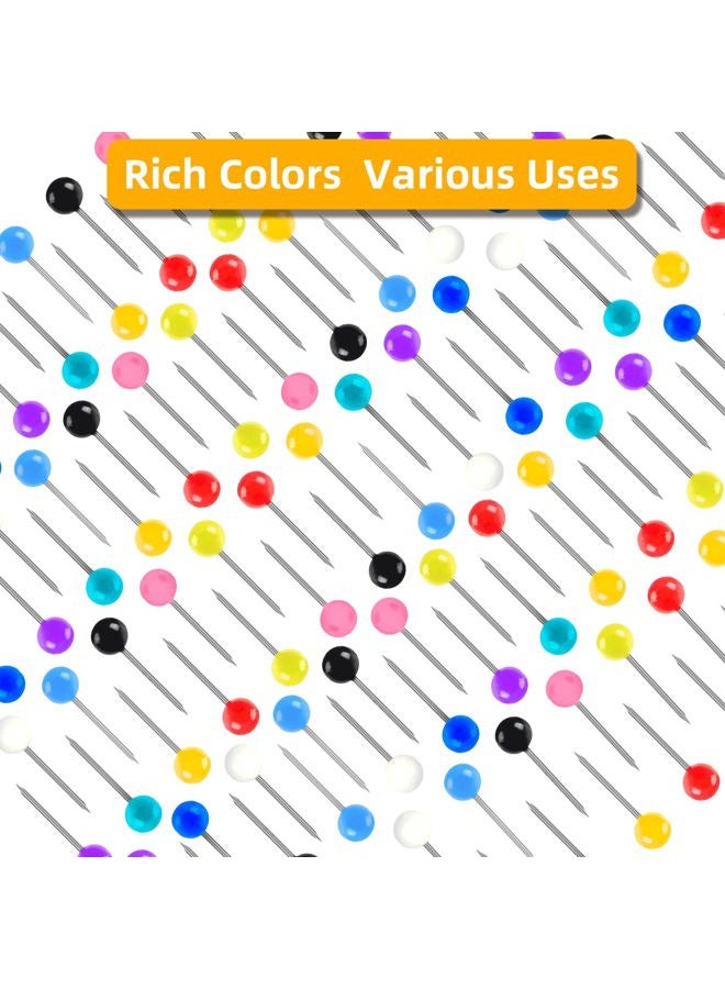 keepsweat 1000 Pcs Push Pins 10 Assorted Colors Plastic Thumb Tacks Round Head Beads Head Map Pin with Steel Points Decorative Pushpins for Cork Board Bulletin Board Map Maker Photo Wall Office Home Supplies - Image 4