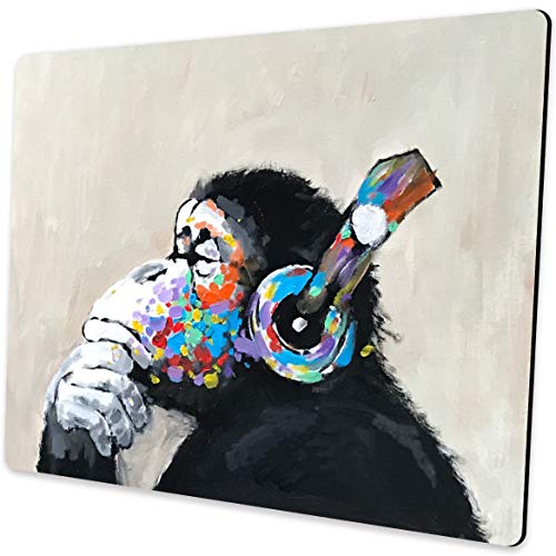 SHALYSONG Mouse pad, Mouse pad with Design, Gorilla Oil Painting Graffiti, Funny Home and Office Non-Slip Computer Mousepad - Image 1