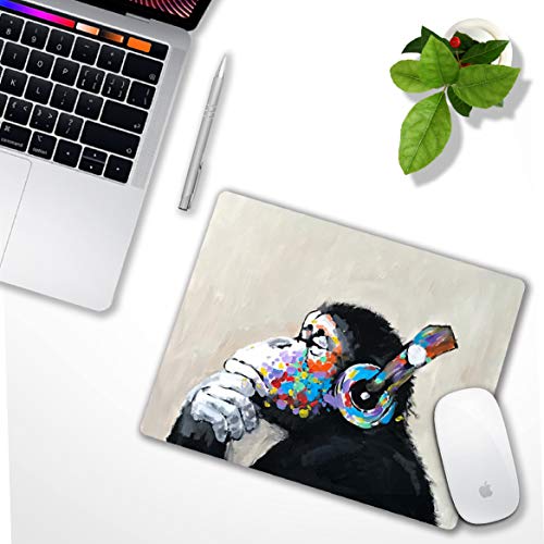 SHALYSONG Mouse pad, Mouse pad with Design, Gorilla Oil Painting Graffiti, Funny Home and Office Non-Slip Computer Mousepad - Image 2