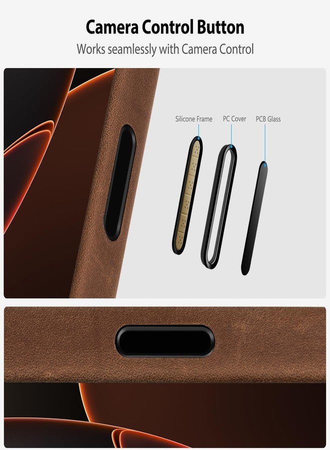 Belemay Handcrafted Crazy Horse Leather Case for iPhone 17 Pro Max, Compatible with MagSafe, Vintage Aesthetic, Two-Tone Effect, Unique Patina, Camera Control Button Coverage (6.9"), Vintage Brown - Image 5