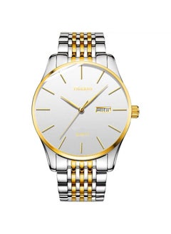 NIBEMINENT Full-automatic Fashion Men's Double Calendar Luminous Waterproof Watch Stainless Steel Business Non-mechanical Quartz New 