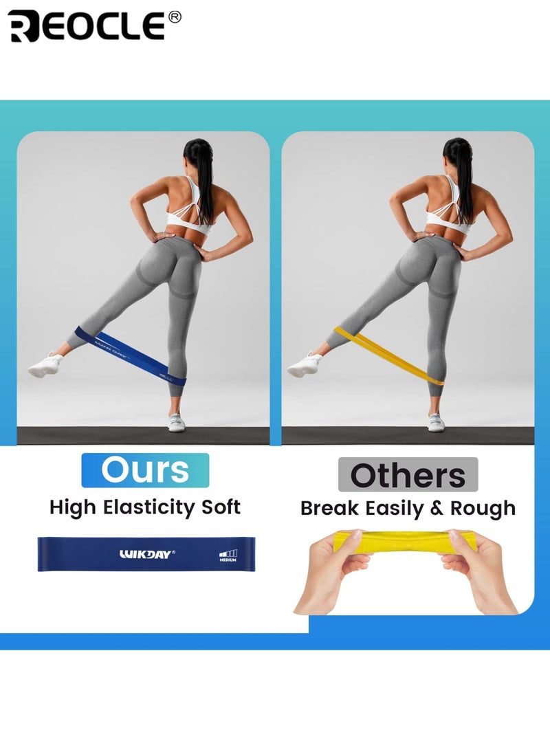REOCLE 4pcs Yoga Resistance Bands Set Latex Tension Bands Strength Training Muscle Workout Stackable Design Sports Workout Equipment for Fitness Yoga Pilates - Image 3