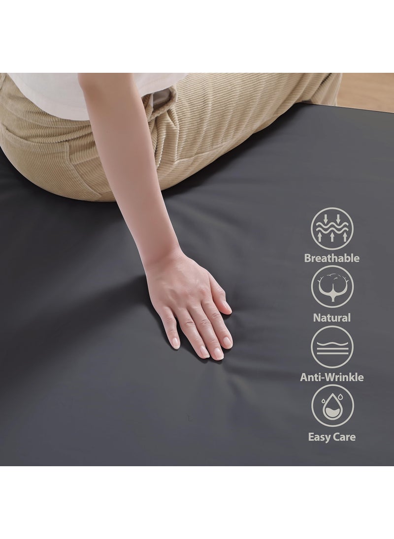 Zaizaihome 100% Egyptian Cotton Fitted Sheet Twin XL/Split King Size  600 Thread Count 16"" Deep Pocket Sheet  Soft & Elastic Sateen Weave Bottom Sheet for Home (Dark Grey 1 Pack Fitted Sheet Only  Twin XL)  - Image 2