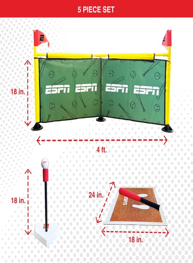 ESPN Batting Tee for Kids Includes Tee Ball Bat, Foam Ball, Home Run Fence, and Batter’s Box - Image 5