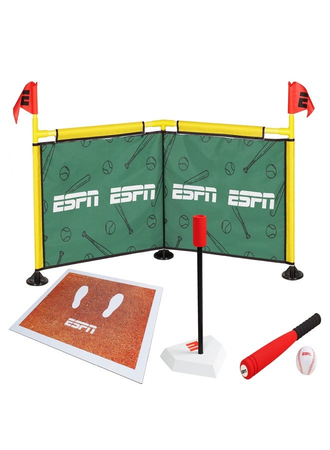 ESPN Batting Tee for Kids Includes Tee Ball Bat, Foam Ball, Home Run Fence, and Batter’s Box - Image 1