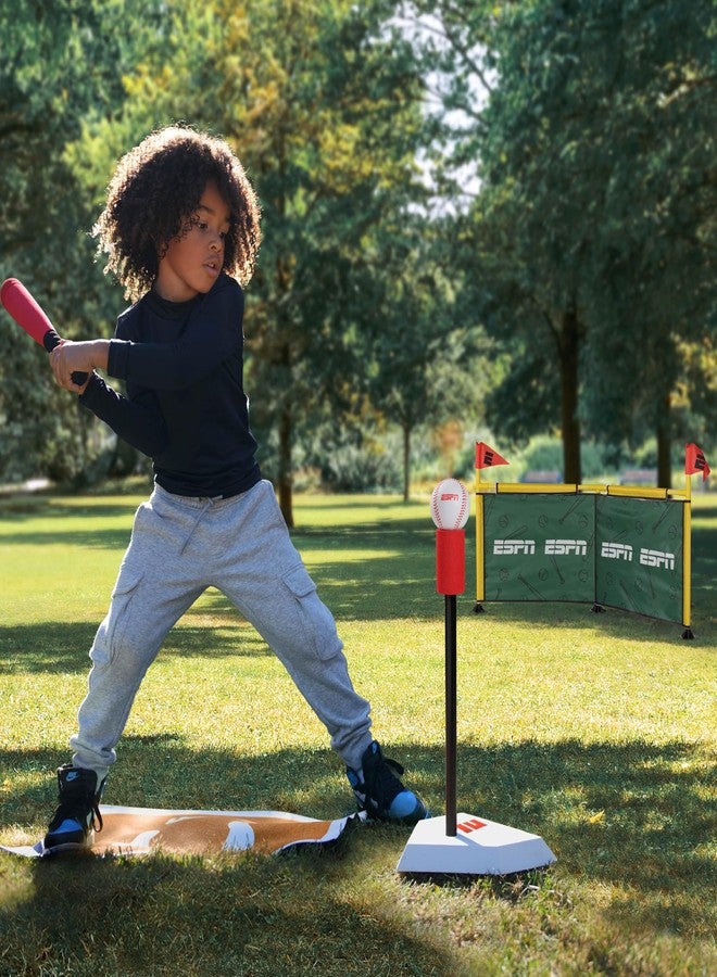 ESPN Batting Tee for Kids Includes Tee Ball Bat, Foam Ball, Home Run Fence, and Batter’s Box - Image 4