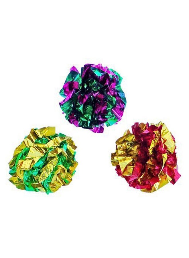 PETFAVORITES PETFAVORITES Original Mylar Crinkle Balls Cat Toys - 12 Pack  - Image 3
