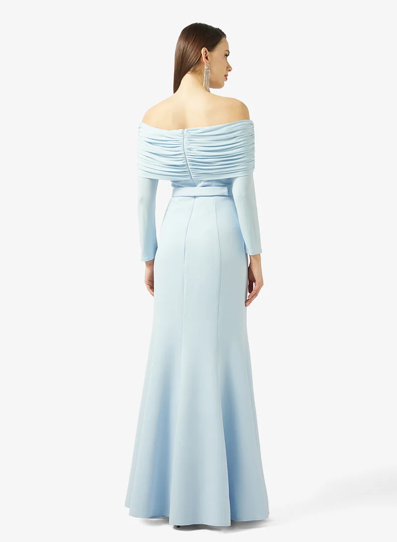Namshi x Off Shoulder Draped Mermaid Gown