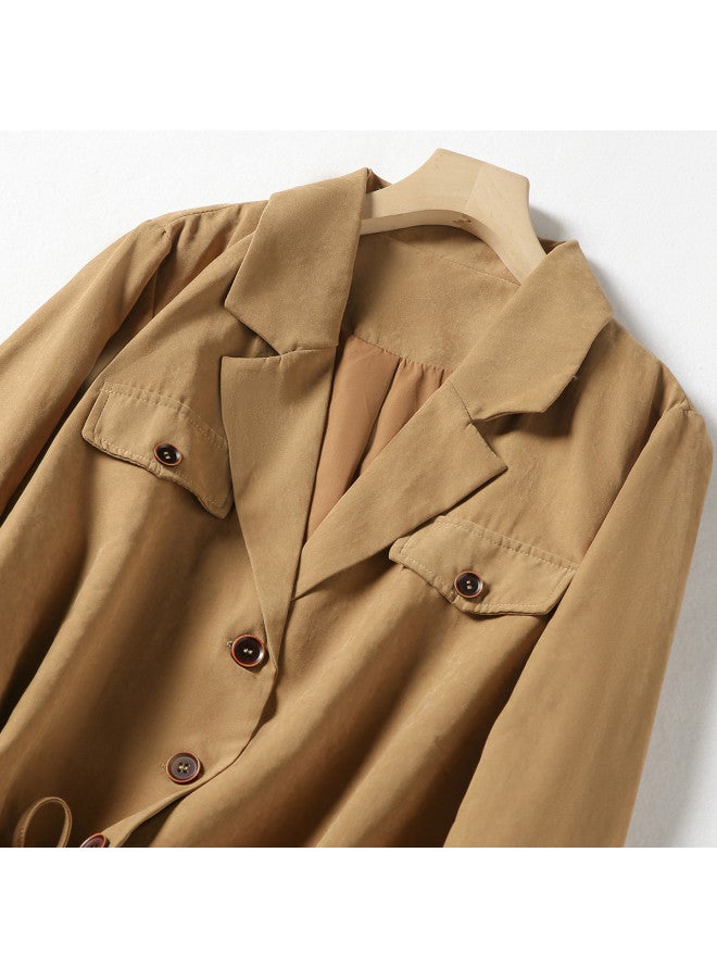 XINYANG Women's Blazer Jacket 2025 Spring Short Waist-cinching Suit Jacket Lapel Workwear Coat Cardigan Outerwear - Image 3