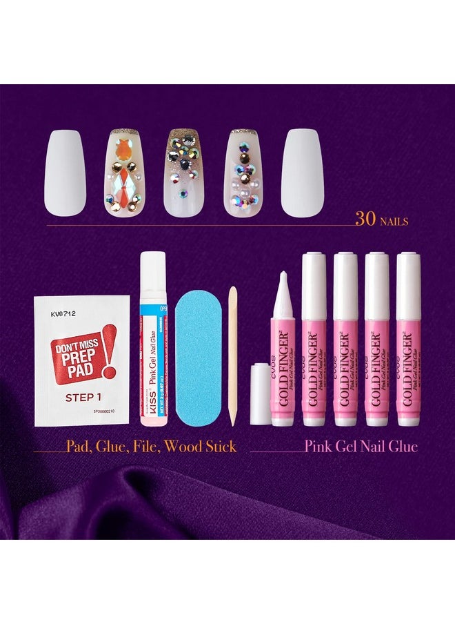 Goldfinger GoldFinger Premium False Nails Glue On Nails Press On Nails Glue Included (My Precious)  - Image 4