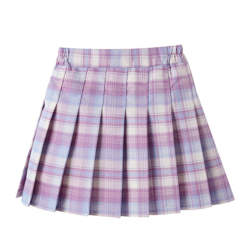 Girls Pleated Skirt Autumn Spring New Fashion Glass sugar plaid skirt 
