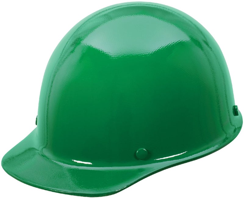Msa 475399 Skullgard Cap Style Hard Hat With Fas-Trac Iii Ratchet Suspension | Non-Slotted Hat, Made Of Phenolic Resin, Radiant Heat Loads Up To 350F - Standard Size In Green