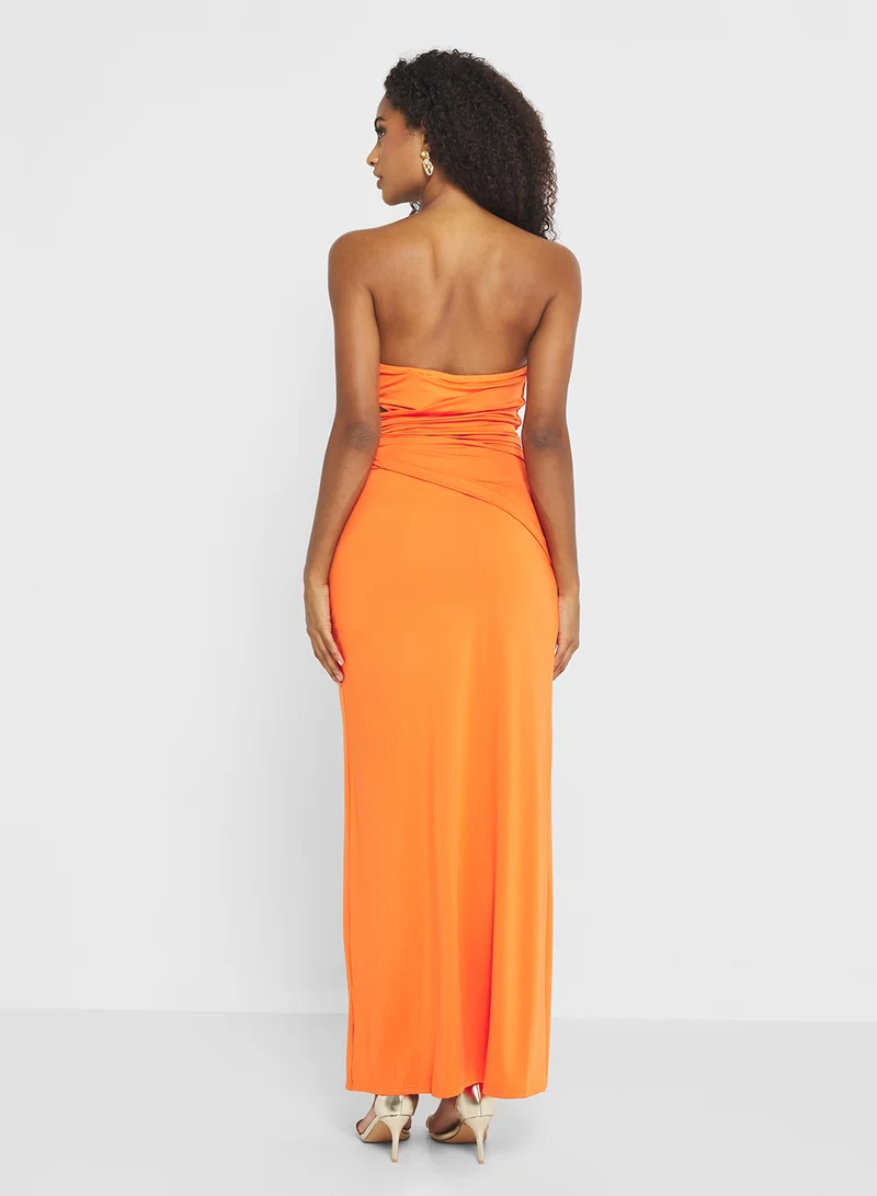 جينجر Bandeau Cutout Detail Draped Dress