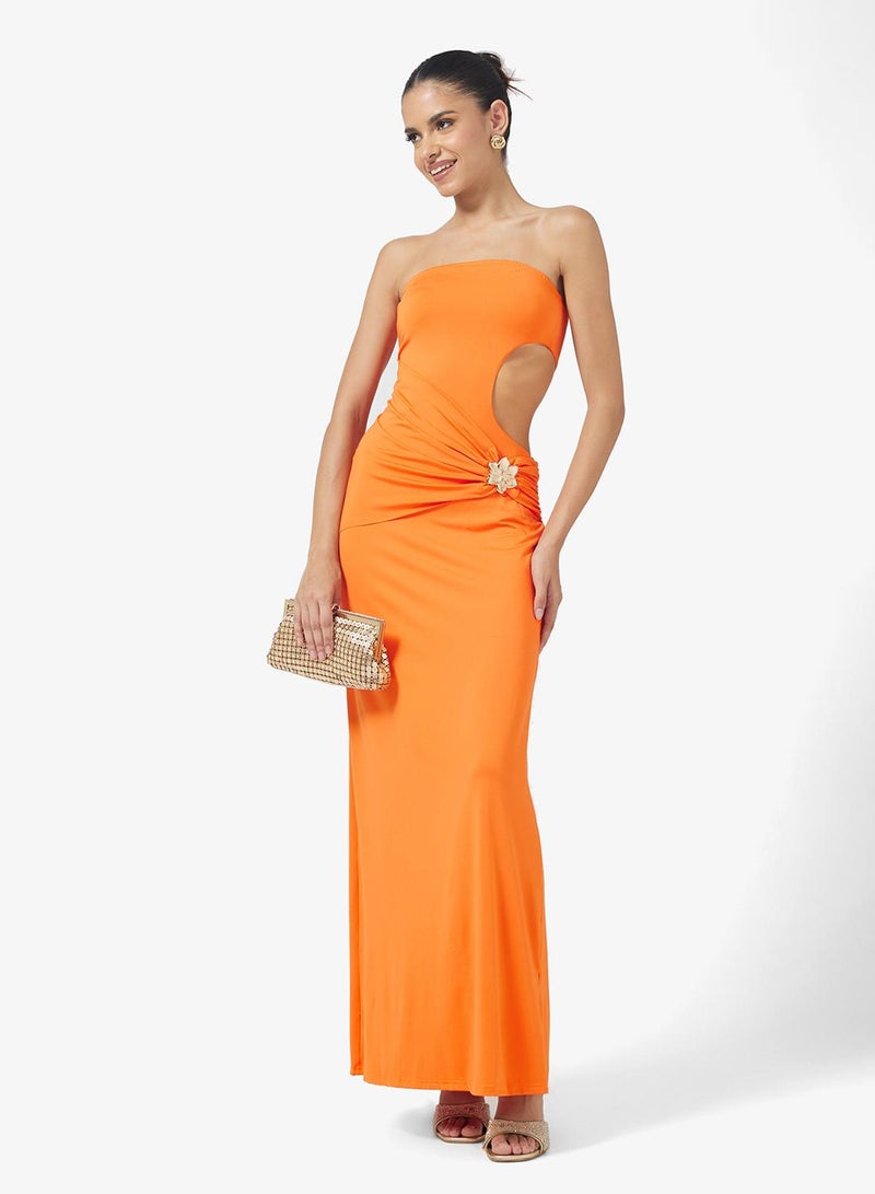 Ginger Bandeau Cutout Detail Draped Dress - Image 1