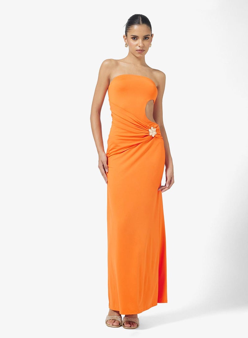 Ginger Bandeau Cutout Detail Draped Dress - Image 4