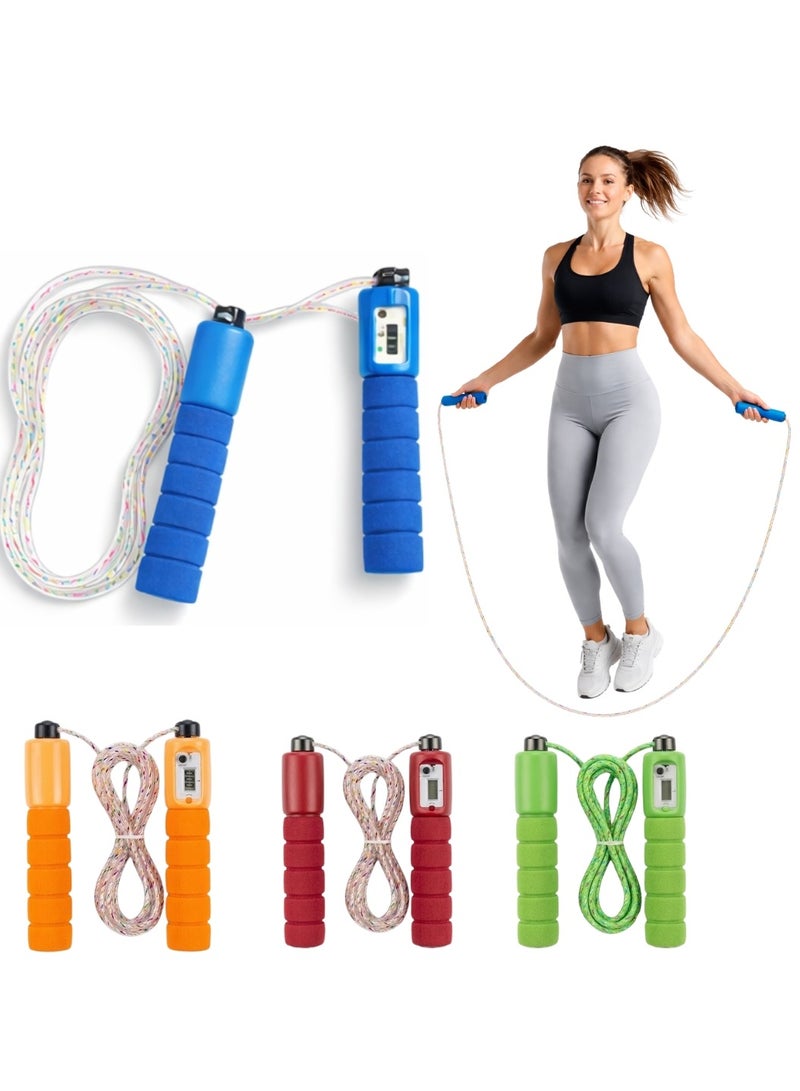Digital Jump Rope with Counter, Adjustable Skipping Rope for Men, Women, Kids, Fitness Speed Rope with Foam Handles for Weight Loss, Cardio Workout, Home, Gym Equipment (Multicolour) - Image 1