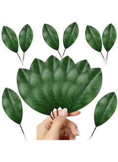 VENCELIN VENCELIN 50Pcs Artificial Magnolia Leaves-Fake Green Magnolia Leaves for Wedding Decorations,Bookmark,Fake Leaves Decor,DIY Magnolia Wreaths,Home Decor  - Image 1