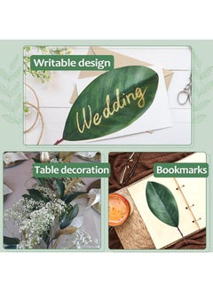 VENCELIN VENCELIN 50Pcs Artificial Magnolia Leaves-Fake Green Magnolia Leaves for Wedding Decorations,Bookmark,Fake Leaves Decor,DIY Magnolia Wreaths,Home Decor  - Image 4