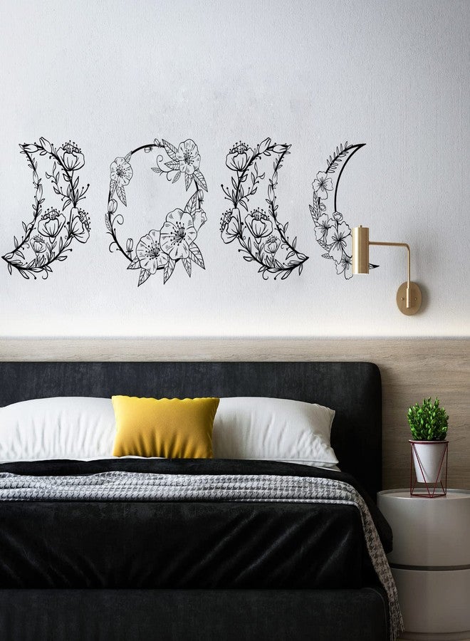 SUPERDANT Moon Phase Wall Decor Flowers Vine Wall Stickers Moon Shape Peel and Stick Art Decor DIY Vinyl Murals Window Cling Decals for Girl's Room Study Room Livingroom Bedroom Decoration - Image 3