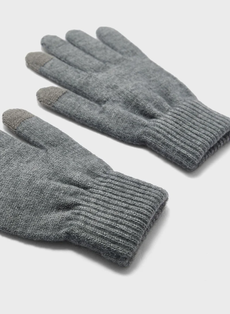 Robert Wood 2 Pack Knitted Winter Beanie & Gloves Set